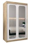 Armoire à portes coulissantes promo t3 Imitation chêne de Sonoma - Blanc - Largeur : 120 cm - 2 porte