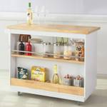 Desserte Roulante FKW107-WN Blanc - En partie en bois massif - 110 x 91 x 55 cm