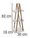 Badregal 3 Ebenen Bambus Weiß - Bambus - 30 x 82 x 18 cm