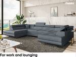 Ecksofa Carl U-Form Grau