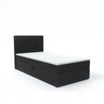 Einzelbett Boxspringbett Bastiano Mini Schwarz - Breite: 90 cm - Bettkasten links