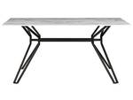 Table de salle à manger BALLINA Noir - Blanc - Verre - 90 x 75 x 160 cm