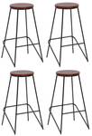 Lot de 4 tabourets de bar OXFORD Marron - Bois massif - 40 x 71 x 40 cm