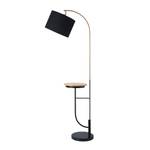 lampadaire avec port USB, table en bois Noir - Métal - 35 x 166 x 35 cm