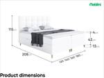 Boxspringbett Dico Weiß - Breite: 140 cm - H4