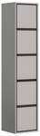 Armoire haute Jaru Gris - En partie en bois massif - 35 x 163 x 31 cm