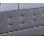 Bett aus grauem Kunstleder 140x190cm Grau - 140 x 190 cm