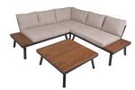 Lounge Theresa set 4tlg Braun - Grau - Holzwerkstoff