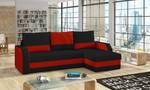 Ecksofa GULI Schwarz - Rot - Ecke davorstehend rechts