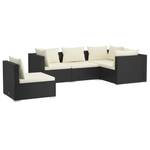 Garten-Lounge-Set (5-teilig) 3013636-1 Schwarz - Creme - Weiß