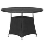 Garten-Essgruppe (5-teilig) 3009978-1 Schwarz - Metall - Polyrattan - 110 x 74 x 110 cm