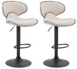 Tabouret de bar Las Vegas V2 Lot de 2 Blanc crème - Noir