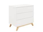 commode Lynn Blanc - Bois massif - Bois/Imitation - 100 x 92 x 53 cm