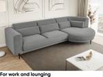 Ecksofa Bobby L-Form Links Grau - Ecke davorstehend links - Longchair davorstehend links