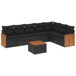 Gartensitzgruppe K4304(8-tlg) Schwarz - Massivholz - 69 x 62 x 55 cm