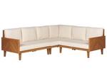 Sitzgruppe BARATTI 2-tlg Beige - Braun - Weiß - Massivholz - 184 x 72 x 218 cm