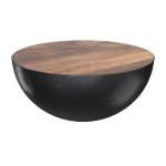 Table basse Tajy Noir - Bois massif - 90 x 38 x 90 cm