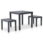 Bistro Set K32 Grau - Massivholz