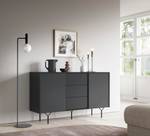 Sideboard RAVEN SB144 2D3D Schwarz - Holzwerkstoff - Kunststoff - 144 x 83 x 38 cm