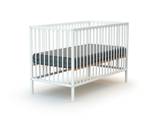 Babyzimmer Bett und Wickeltisch Weiß - Massivholz - 82 x 82 x 0 cm