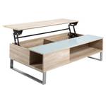 Kostrena Couchtisch Braun - Holzwerkstoff - Glas - Metall - 110 x 35 x 60 cm