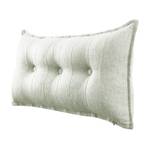 Grand coussin de lit décoratif, lin Blanc - Largeur : 100 cm