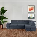 Ecksofa RATLO rechts Blau - Textil - Holz teilmassiv - 270 x 110 x 190 cm