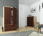 Kleiderschrank S90 2T 2S CLP Eiche Sonoma Dekor - Wenge Dekor