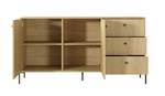 Commode SCANDI 2D3S Beige - Bois manufacturé - Matière plastique - 157 x 82 x 40 cm