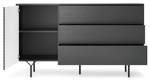 Buffet RAVEN SB144 1D3D Noir - Bois manufacturé - Matière plastique - 144 x 83 x 38 cm