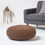 Großer Strickpouf 100% Baumwolle Braun