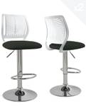 Lot de 2 tabourets de Bar design SAWA Noir - Argenté - Blanc - Métal - Matière plastique