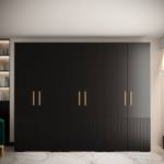 Drehtürenschrank Manhattan Ryfel 3 Schwarz - Gold - 6 Türen