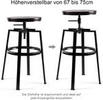 Barhocker Barstuhl 2er Set Schwarz - Metall - 40 x 75 x 40 cm