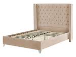 Lit double LUBBON Beige - Argenté - 152 x 142 x 215 cm