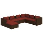 Salon de jardin (lot de 7) 3013633-14 Marron - Rouge