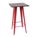 Table haute A73 avec plateau en bois Marron - Rouge