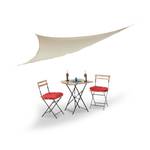 Voile d'ombrage triangle léger tendeurs Beige - Argenté - Blanc - Textile - 350 x 1 x 290 cm