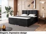 Boxspringbett Antonio Silver Schwarz - 180 x 214 cm - H4