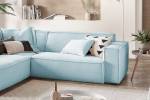 Ecksofa SAMU Sofa Cord Hellblau - Ecke davorstehend links