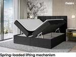 Boxspringbett Lebron Schwarz - Breite: 180 cm - H3