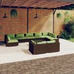 Garten-Lounge-Set (10-teilig) 3013634-9 Braun - Grün - Metall - Polyrattan - 60 x 60 x 60 cm