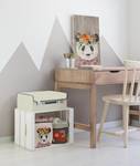 Holzpaneel Blumenpanda Beige - Massivholz - 40 x 60 x 40 cm