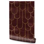 Papier Peint MOTIFS Style Art Déco Beige - Marron - Papier - Textile - 53 x 1000 x 1000 cm