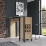 Bar 2 portes 9 casiers bouteilles - MODE Marron - En partie en bois massif - 152 x 120 x 50 cm