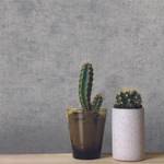 Vliestapete Beton Metallic Grau - Papier - Kunststoff - Textil - 52 x 52 x 1000 cm