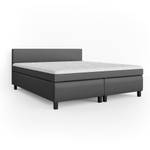 Lit boxspring Philly Gris - Bois manufacturé - 207 x 87 x 180 cm