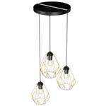 Lampe à suspension ARIYAN Noir - Doré - Gris métallisé - 44 x 18 x 44 cm