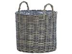 Outdoor Blumentopf NIKITI 3-tlg Braun - Grau - Polyrattan - 40 x 45 x 40 cm