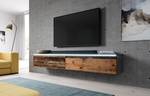 FURNIX meuble tv BARGO avec LED Anthracite - Marron foncé